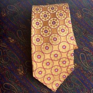 Ted Baker necktie Men Tie 100% silk handtailored bright multicolor orange